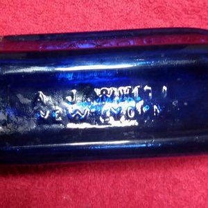 Antique A.J. White Laxol Cobalt Blue Bottle